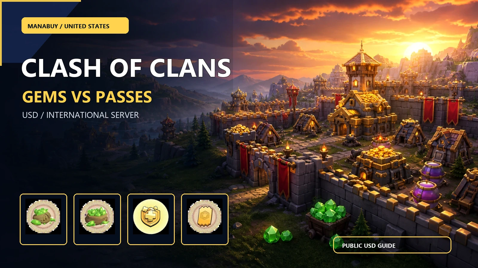 Clash of Clans Gems vs Gold Pass vs Event Pass in the US