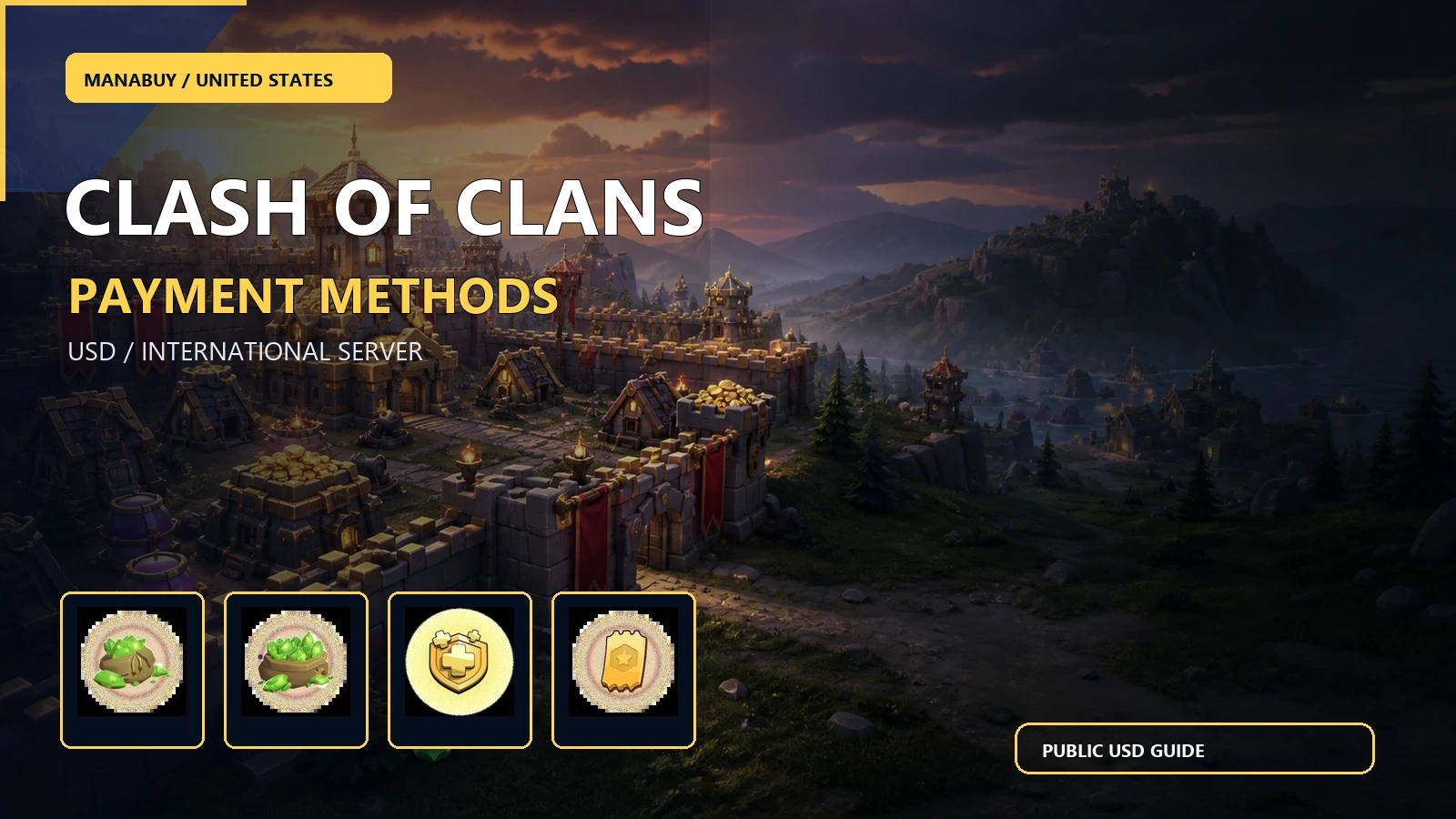 Clash of Clans Payment Methods and Fees in the US on ManaBuy