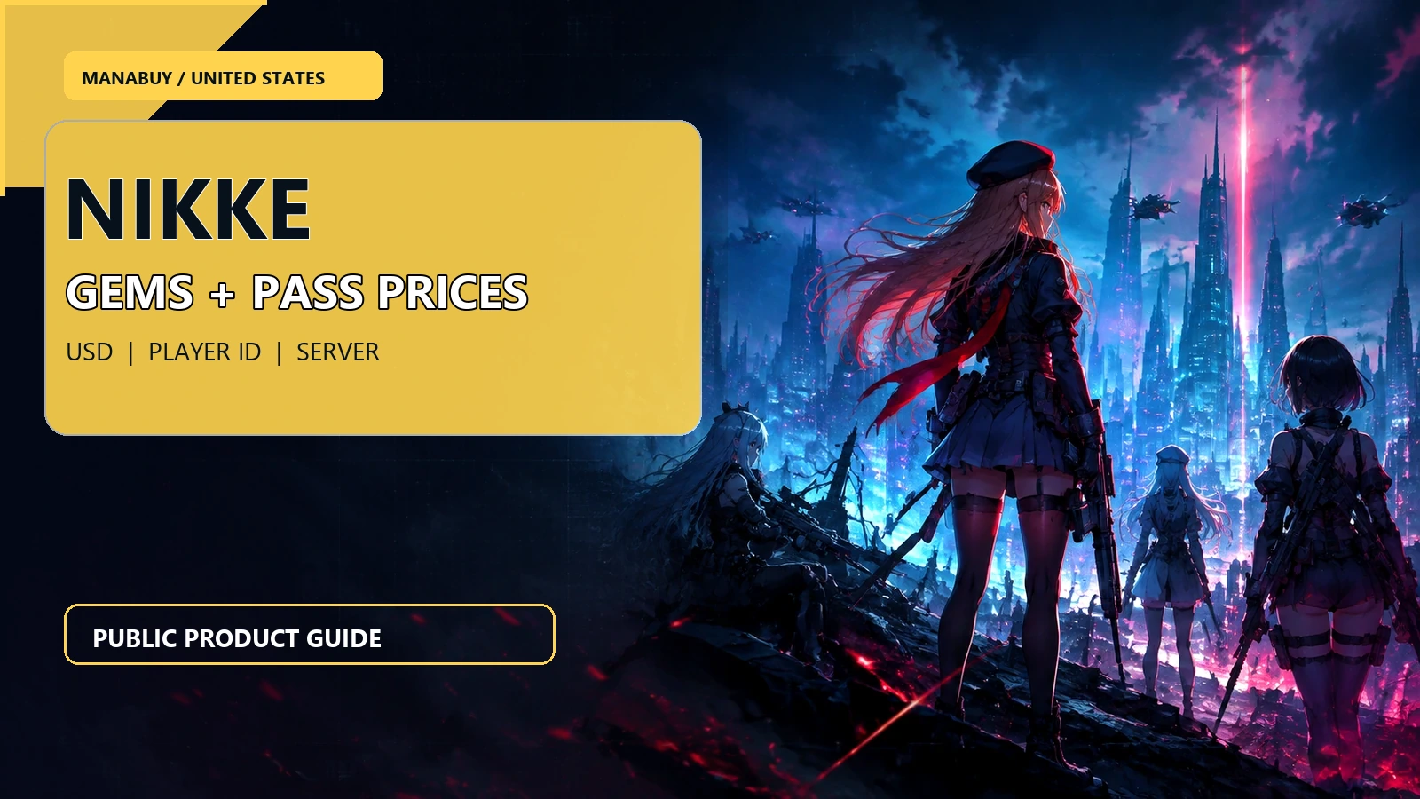 ManaBuy NIKKE Prices in the US: Gems, Monthly Pass and Sets in USD
