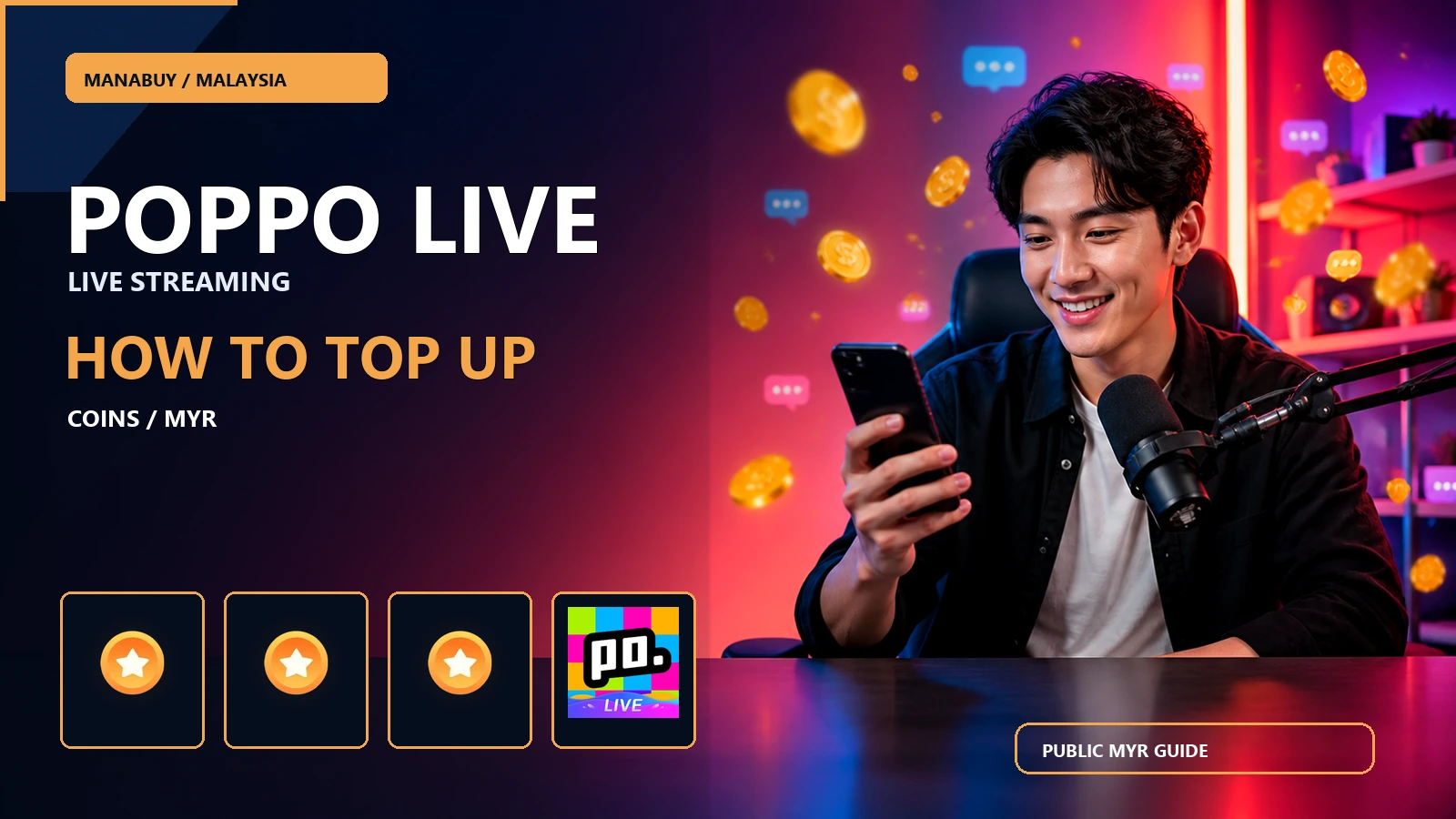 How to Top Up Poppo Live Coins in Malaysia with ManaBuy