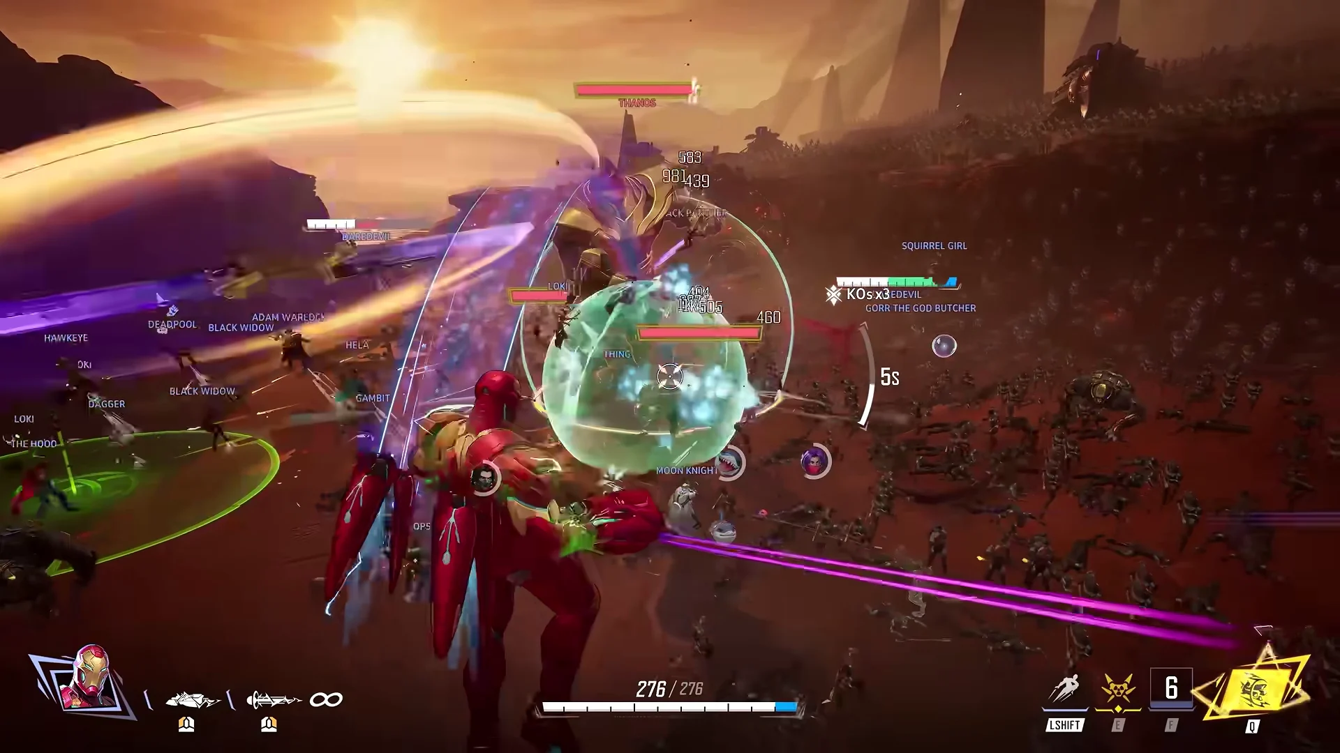 Large-scale PvE battle against Thanos forces