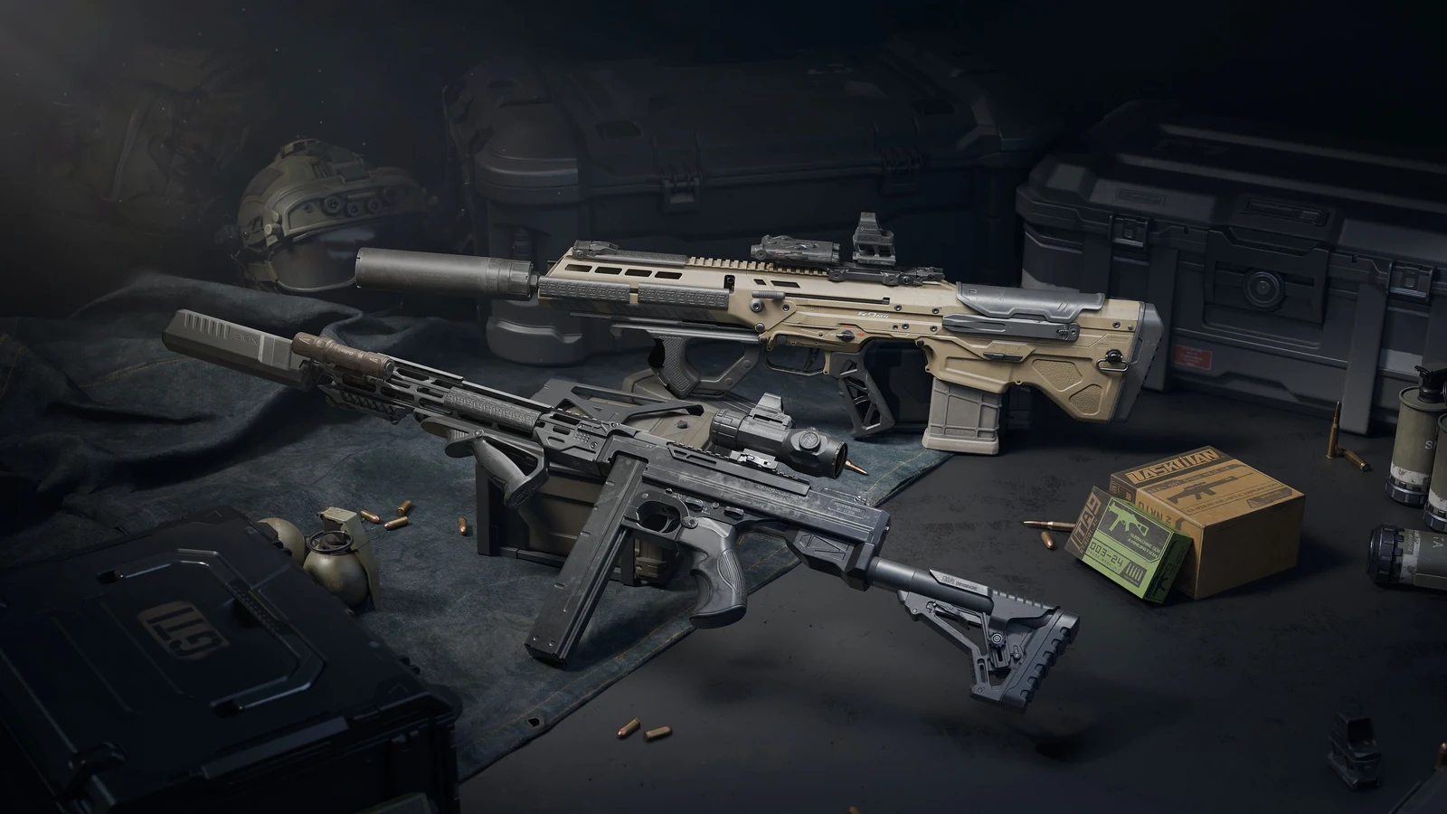 Official Delta Force Season 11 MDR assault rifle and Thompson SMG artwork