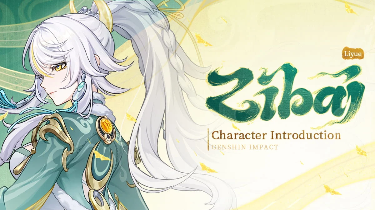 Official Zibai character introduction artwork from Genshin Impact