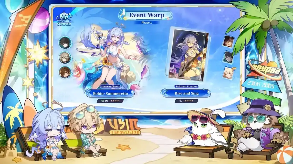 Honkai Star Rail Version 4.5 Phase 1 Event Warp preview featuring Robin Summeretto