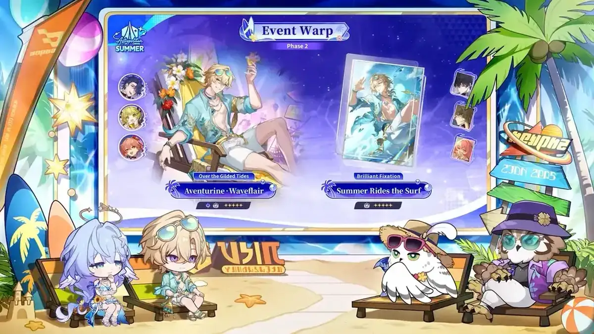 Honkai Star Rail Version 4.5 Phase 2 Event Warp preview featuring Aventurine Waveflair