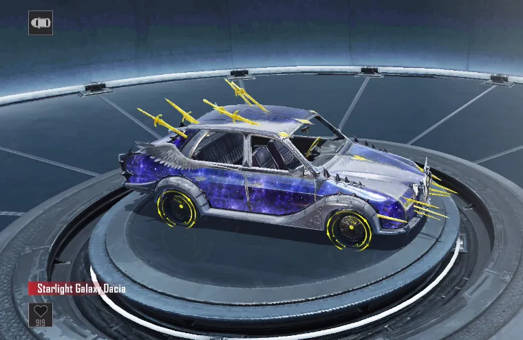 PUBG MOBILE Starlight Galaxy Dacia skin preview