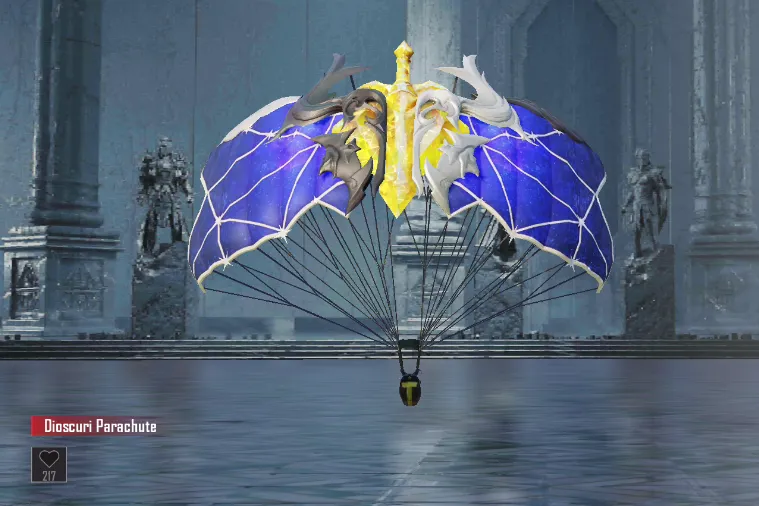 PUBG MOBILE Dioscuri parachute skin preview