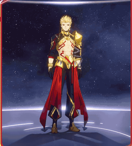 Gilgamesh idle animation with golden portals