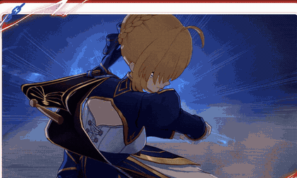 Gilgamesh and Saber Joint Follow-Up Attack animation