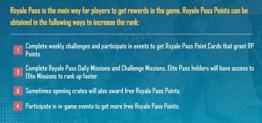 PUBG MOBILE Royale Pass Pointsの集め方