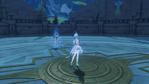 Genshin Impact Odette Elemental Skill beta animation GIF