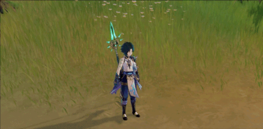 原神 魈 風輪両立 モーションGIF