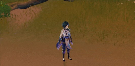 原神 魈 微塵突進 モーションGIF