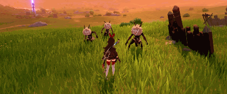 Amber Fiery Rain skill GIF