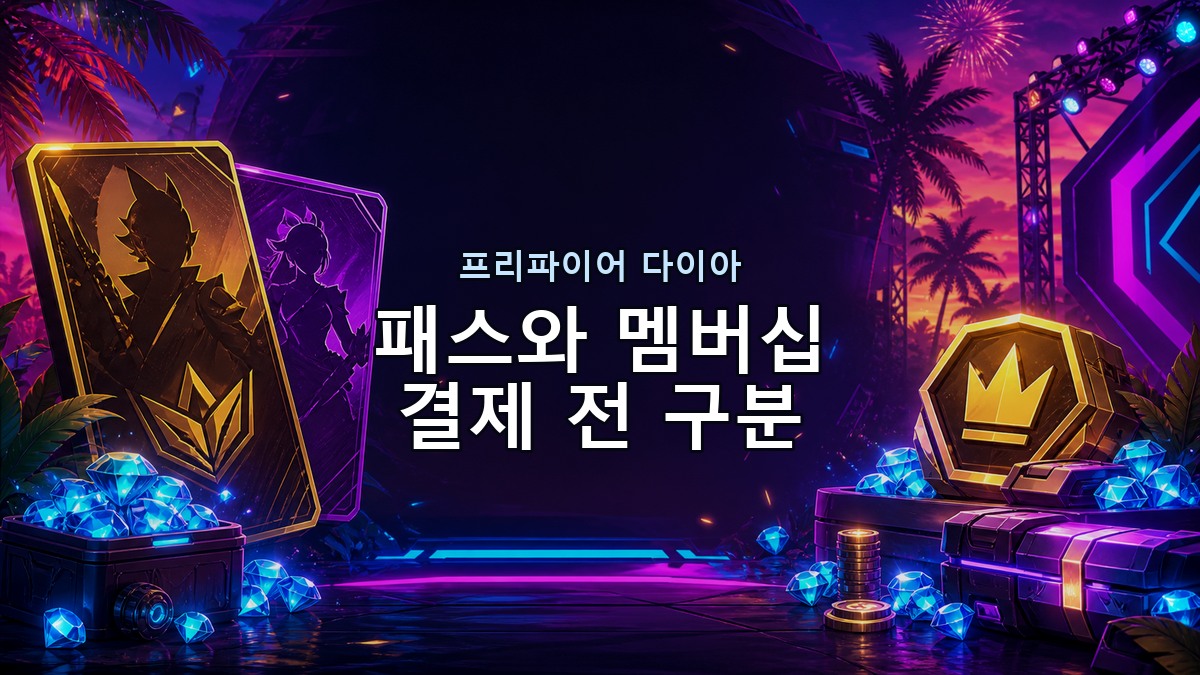 프리파이어 다이아 결제 전 체크: 패스와 멤버십 구분