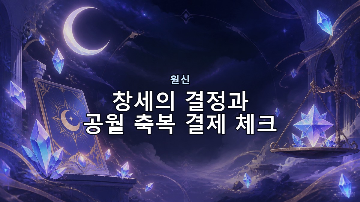 원신 결제 전 체크: 창세의 결정과 공월 축복