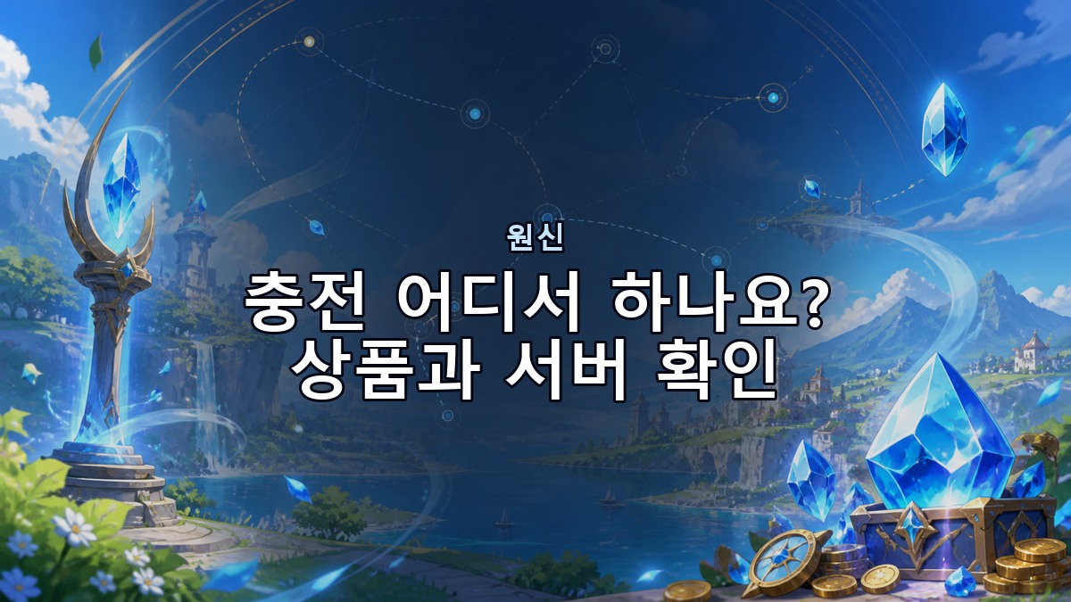 원신 충전 어디서 하나요? 상품과 서버부터 확인