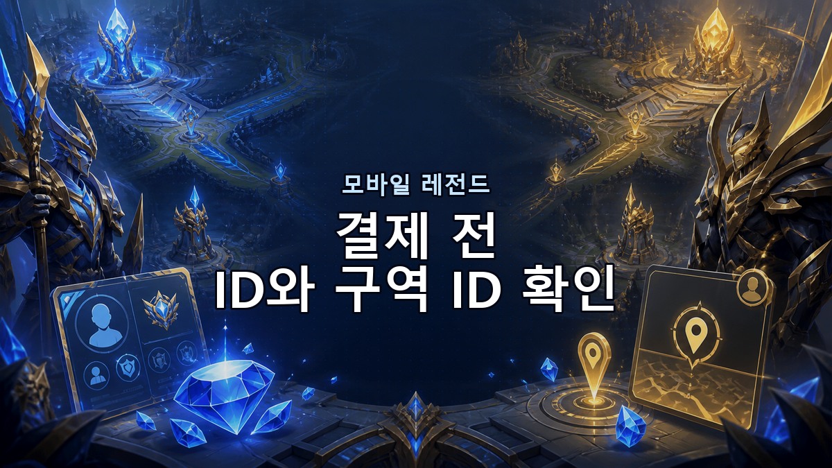 모바일 레전드 결제 전 체크: 유저 ID와 존 ID