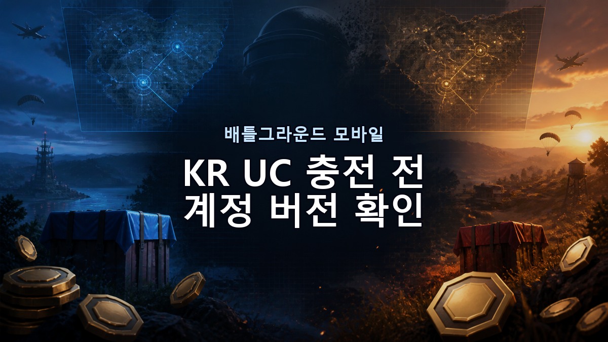 배틀그라운드 모바일 KR UC 충전 전 계정 버전 확인법