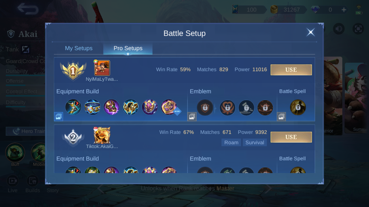 Akai Pro Setup rank 1 in-game build sample