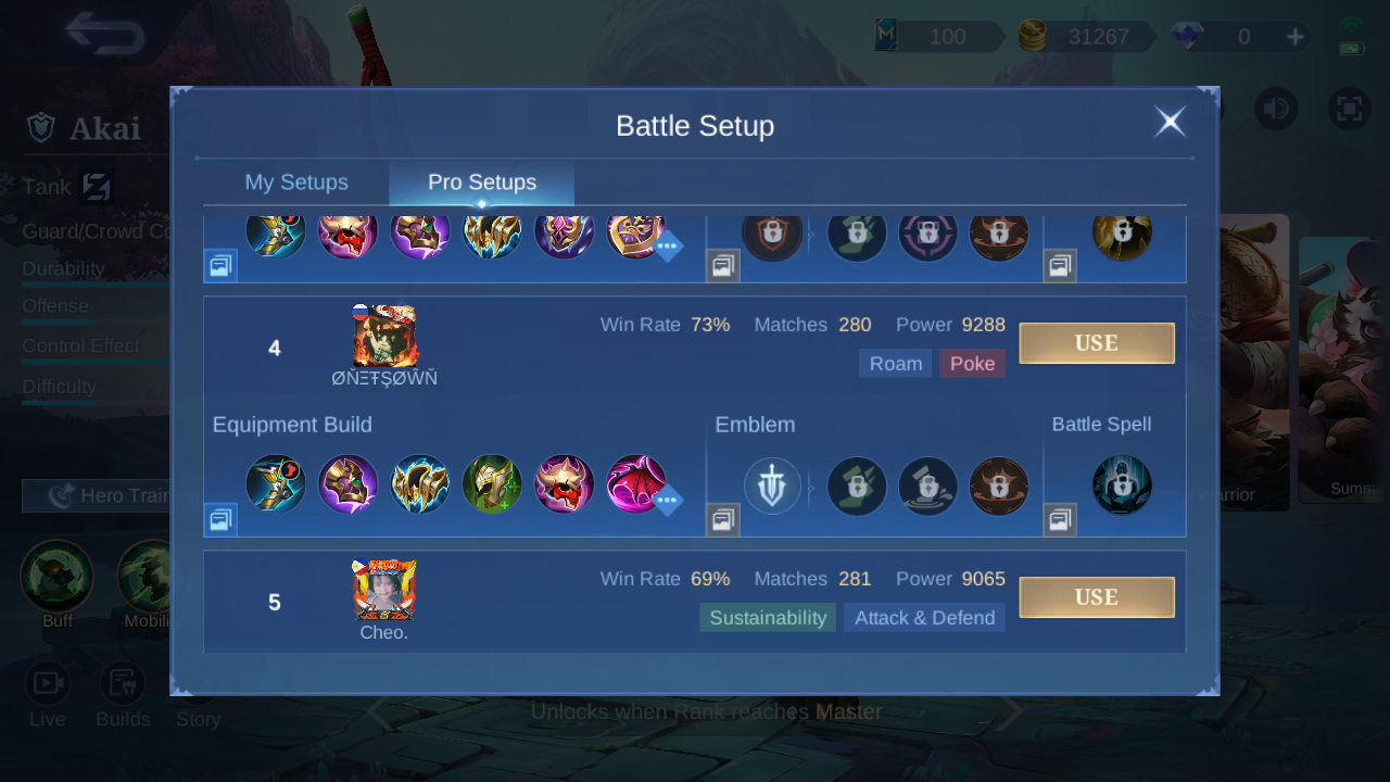 Akai Pro Setup rank 4 in-game build sample