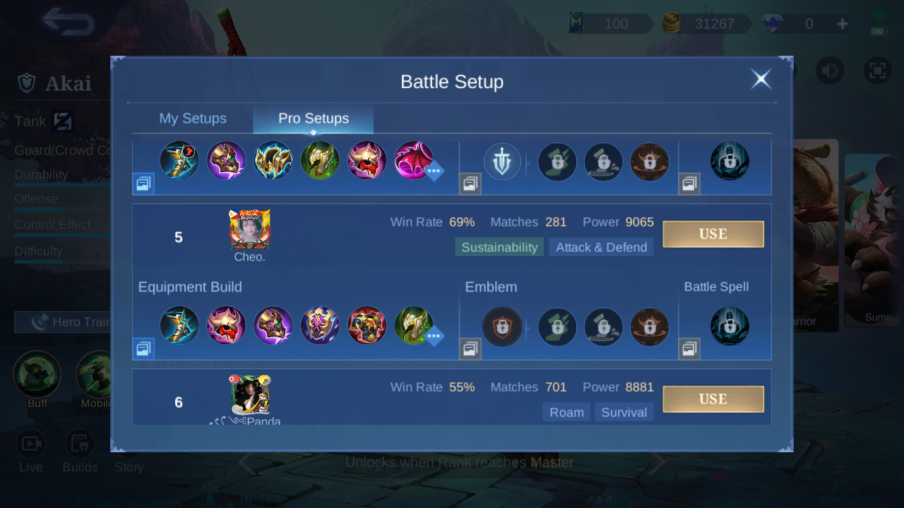 Akai Pro Setup rank 5 in-game build sample