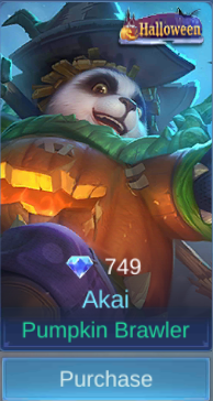 Pumpkin Brawler Akai skin card in-game