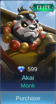 Monk Akai skin card in-game