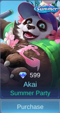Summer Party Akai skin card in-game