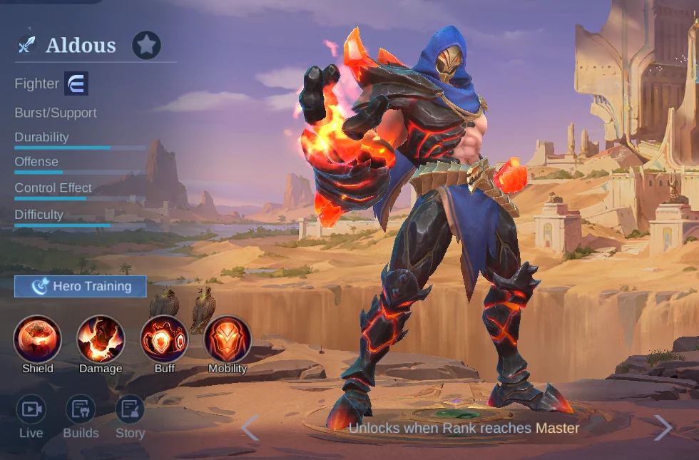 Aldous Fighter hero overview in MLBB