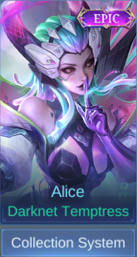 Darknet Temptress Alice skin card in-game