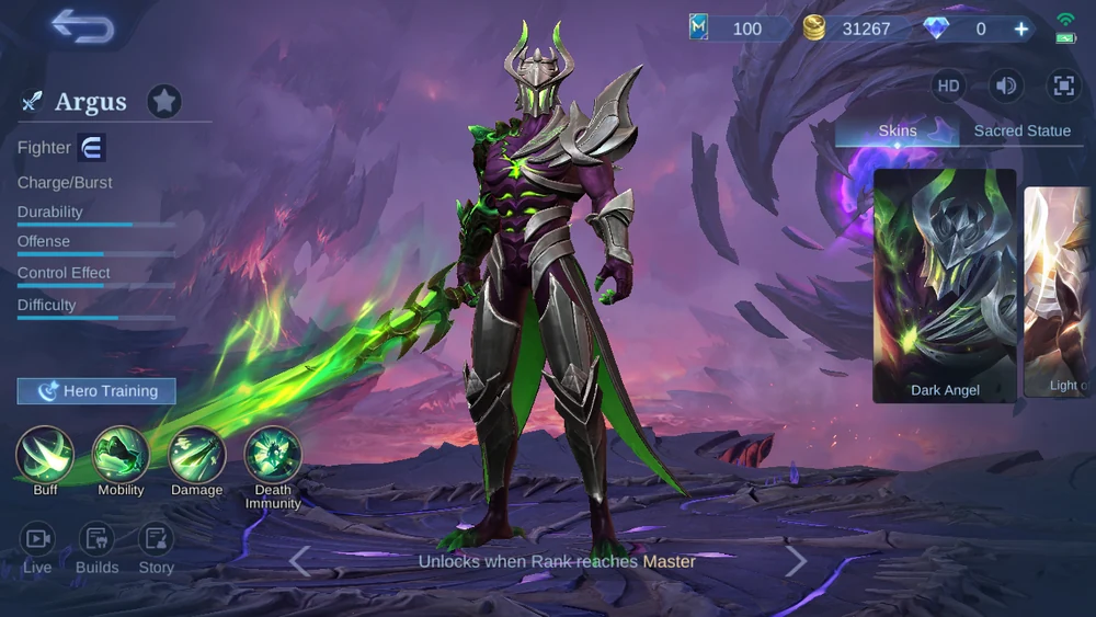 Argus Fighter hero page in-game screenshot