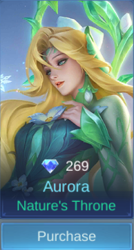 Nature's Throne Aurora skin card
