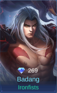 Ironfists Badang skin card in-game