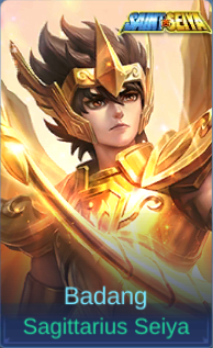 Sagittarius Seiya Badang skin card in-game