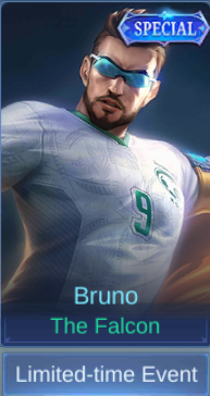 The Falcon Bruno skin card in-game