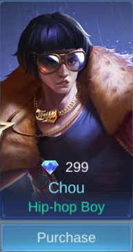 Hip-hop Boy Chou skin card in-game