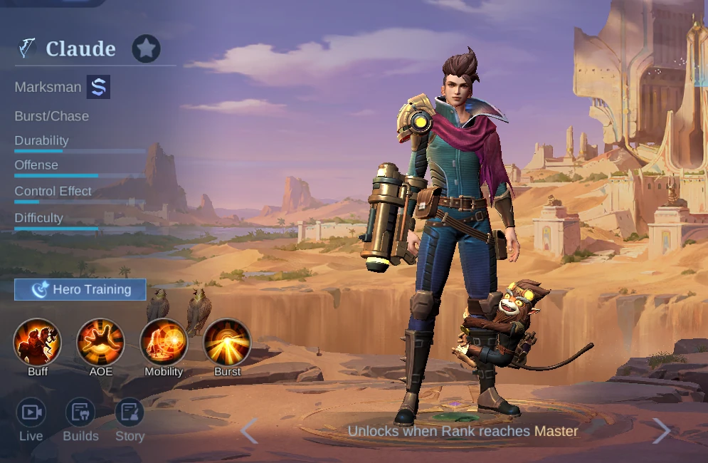 Claude Marksman hero overview in MLBB