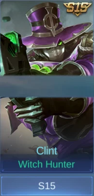 Witch Hunter Clint skin card observed in-game