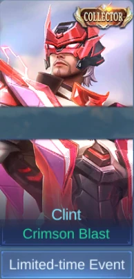Crimson Blast Clint skin card observed in-game