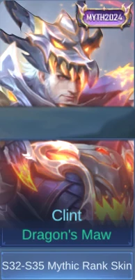 Dragon's Maw Clint skin card observed in-game