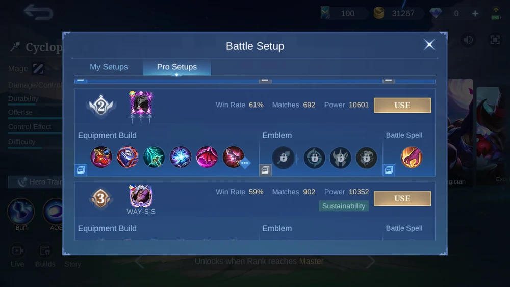 Cyclops in-game Pro Setup snapshot 2
