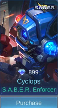 Cyclops S.A.B.E.R. Enforcer skin card in-game screenshot