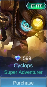 Cyclops Super Adventurer skin card in-game screenshot