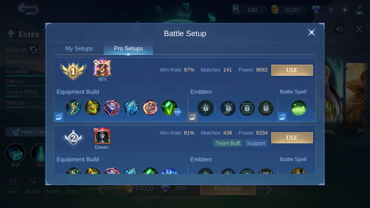 Estes Pro Setup rank 1 in-game build sample