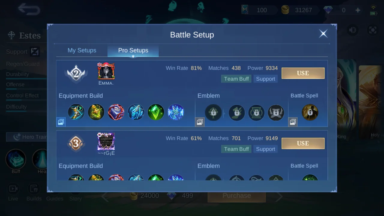 Estes Pro Setup rank 2 in-game build sample