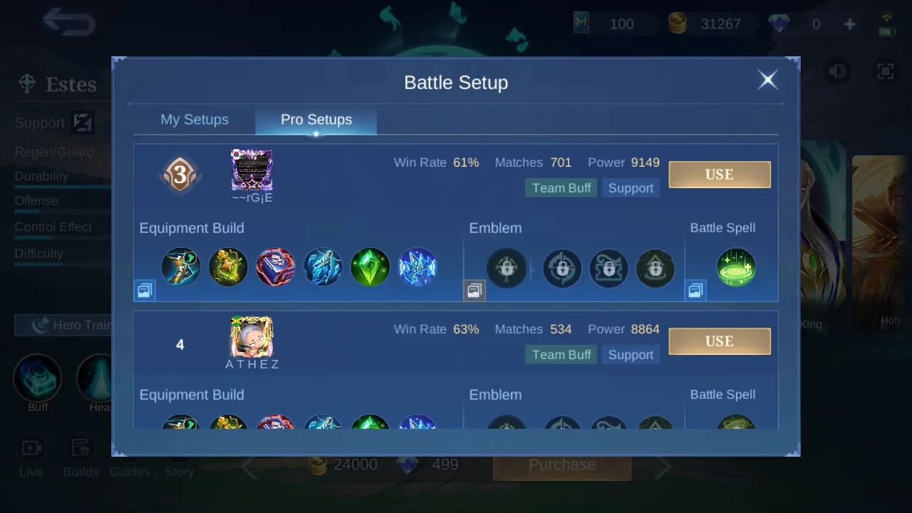 Estes Pro Setup rank 3 in-game build sample