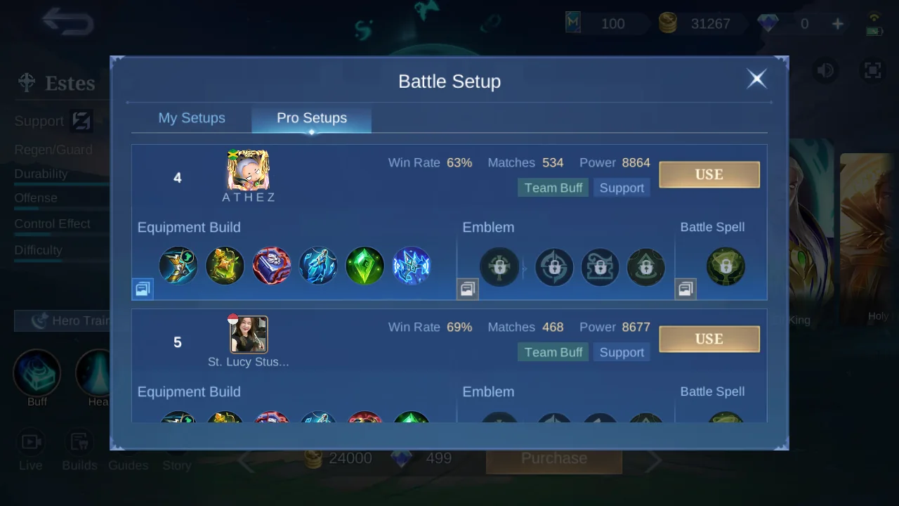 Estes Pro Setup rank 4 in-game build sample