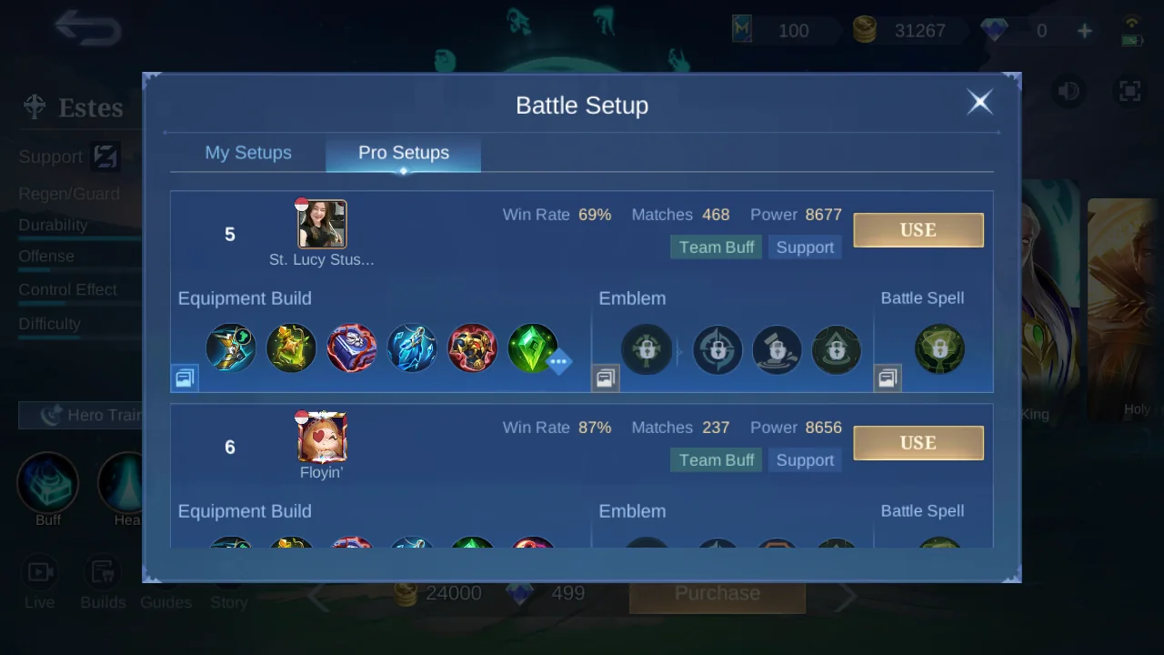 Estes Pro Setup rank 5 in-game build sample
