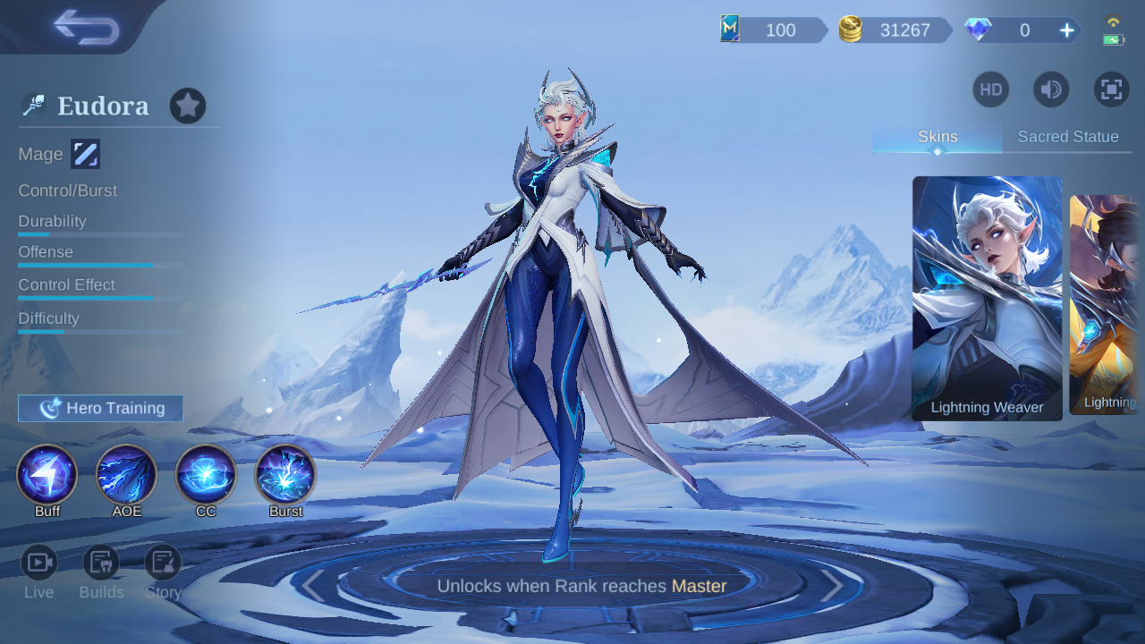 Eudora hero page in-game screenshot observed on August 8, 2026
